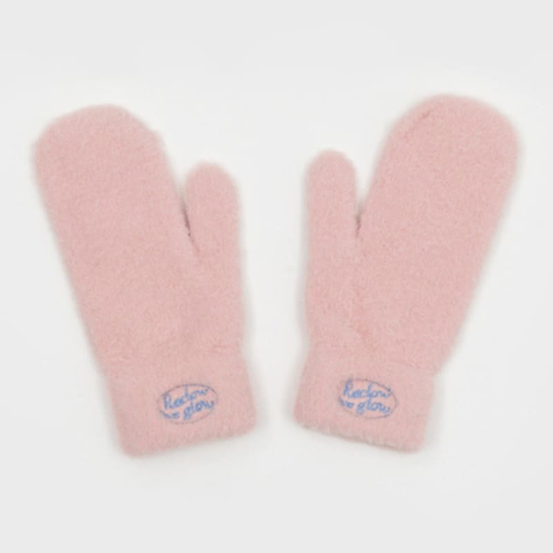 RECLOW FLUFFY LOGO GLOVE PINK