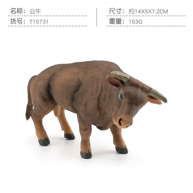 Pvc Farm Detailed Animal Models With Realistic Swiss Brown Cow And Strong Bull Longhorn