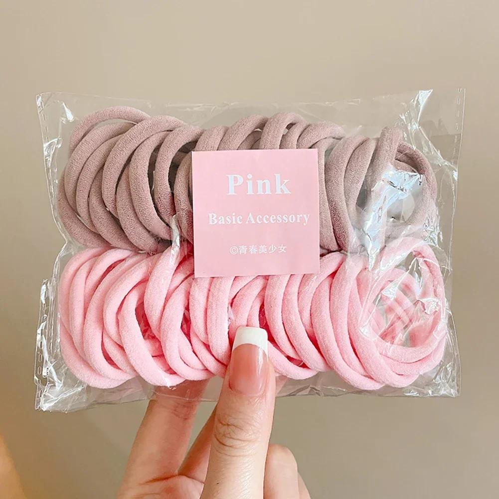 50Pcs/set Colorful Elastic Hair Band Leagues Ties Colets Scrunchies Springs Gum Accessories For Girl Women Pigtails No Damage