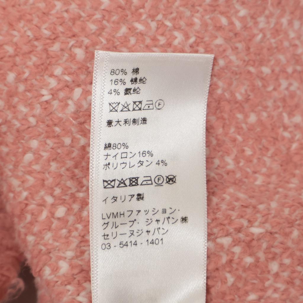 Celine ×Scott Reeder 22 Stainless Steel 2A23W526Q Bright Pink Artist-Brushed Oversized Knit Pullover Tops M pinkUsed