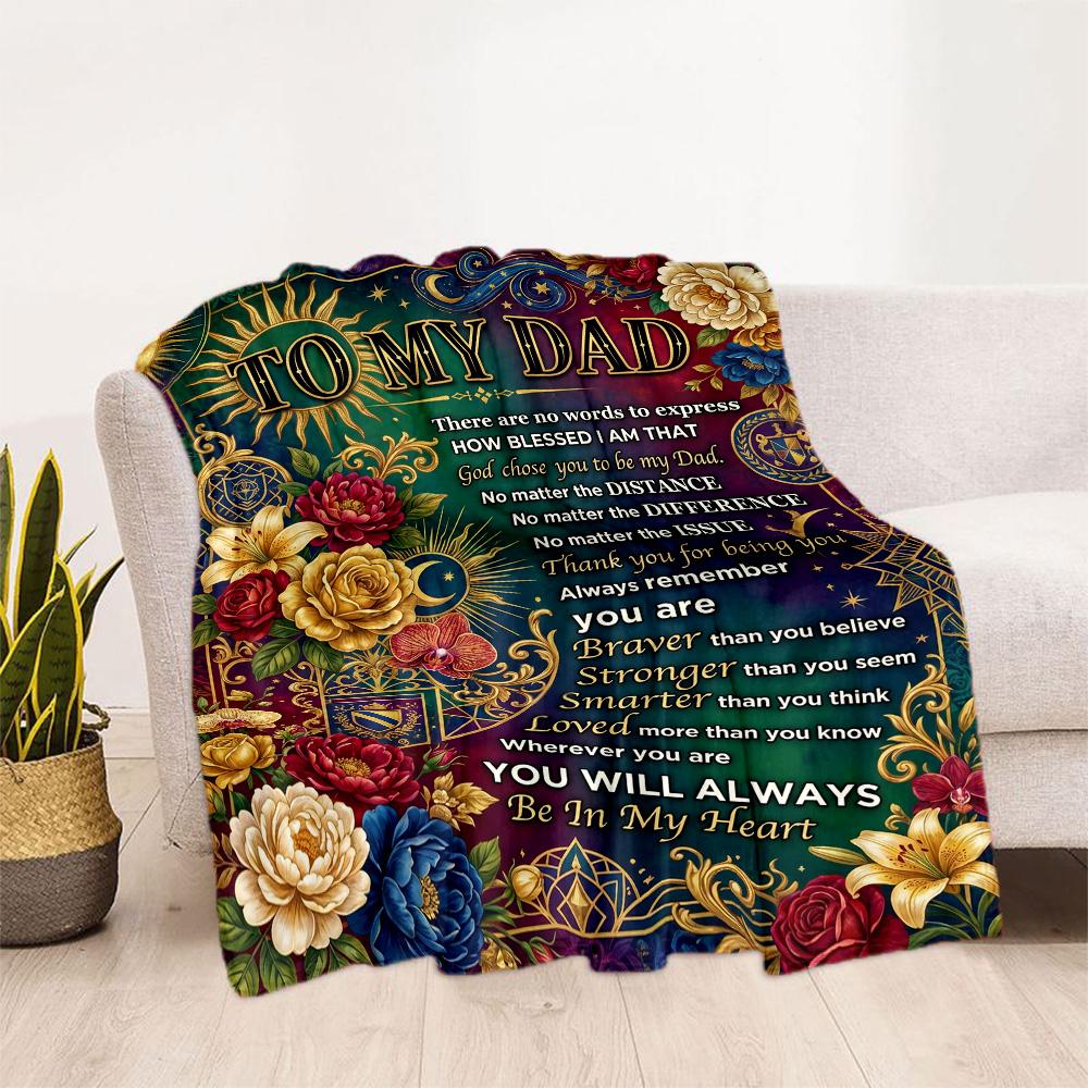 Love Letter Dad Blanket Soft & Cozy Great for Bed Picnics Office Four Seasons Universal Playful Design Gifts For Family Or Friends