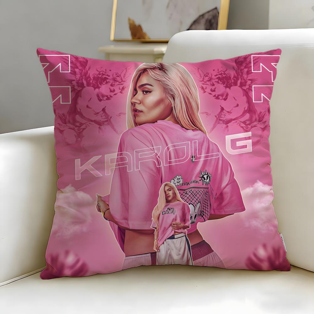 popular singer KAROL G Cushion Cover Soft  EasyWash Pillow Case  Versatile for Couch Bed Travel and Office