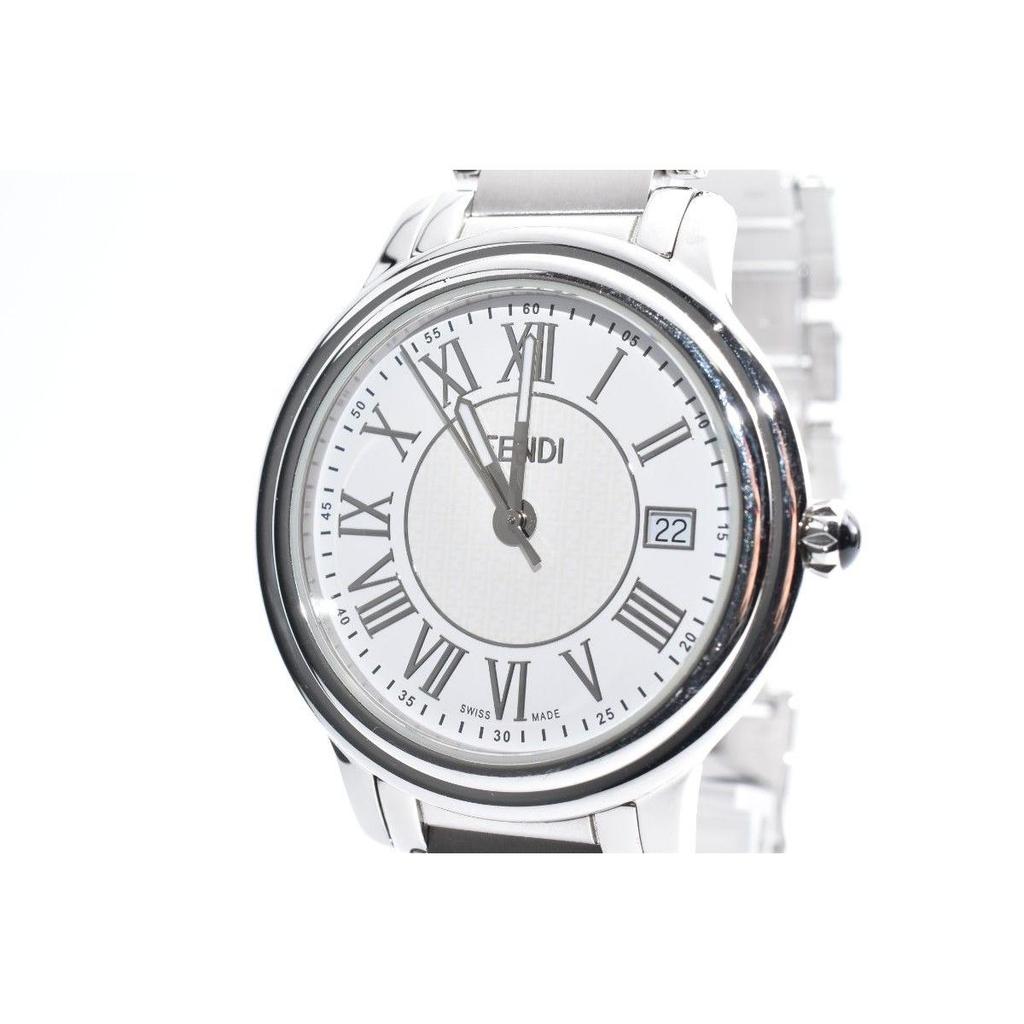 Used [Battery replaced] FENDI 25400L White Silver Men's Watch
