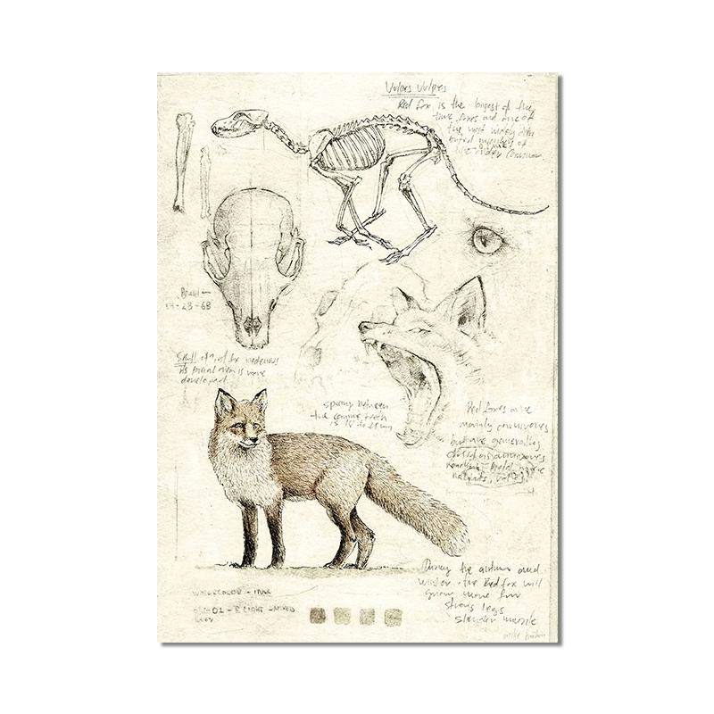

Винтажная лиса, бабочка, олень, насекомое, нота, ретро постер, грибы, холст, картина, настенная живопись, принт, настенные панно для декора гостиной 30x40cm No Frame