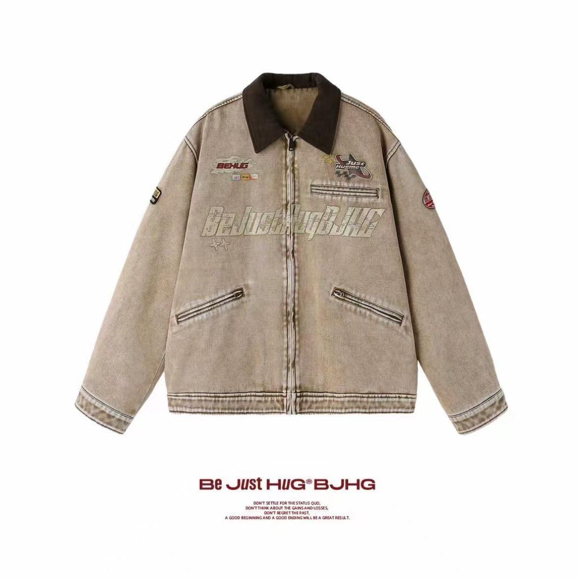 

Men s American-Style Bomber Jacket, Lapel, Loose Fit, Spring & Autumn 2025 - Casual and Versatile Outerwear L хакі