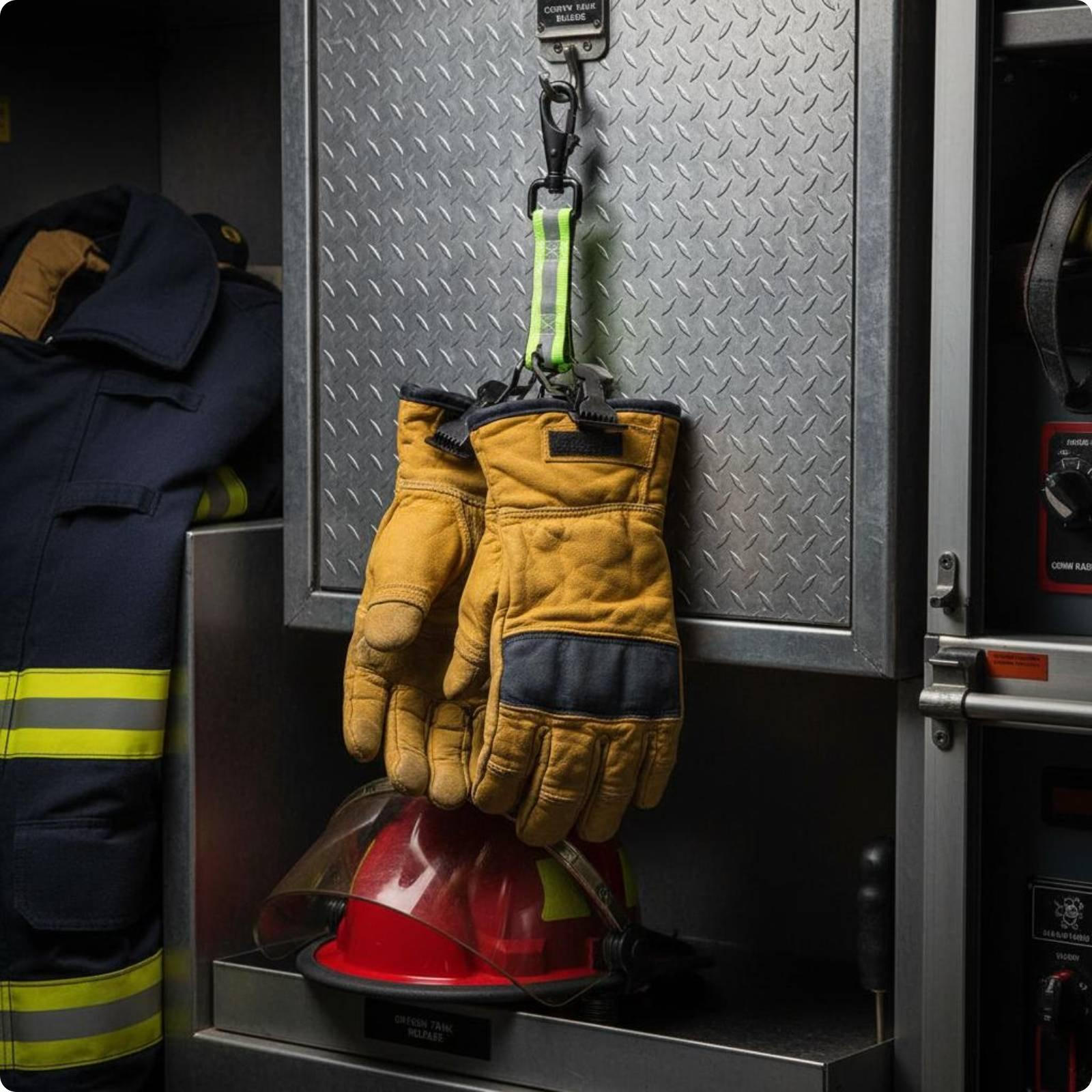 Firefighter Glove Strap Easy to Carry Reflective Gear for Firefighters, Emergency
