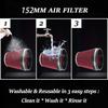 6" Inlet Cold Air Intake Filter Cone Replacement Performance Washable Clamp-On Dry Air Filters Red (6" Tall)
