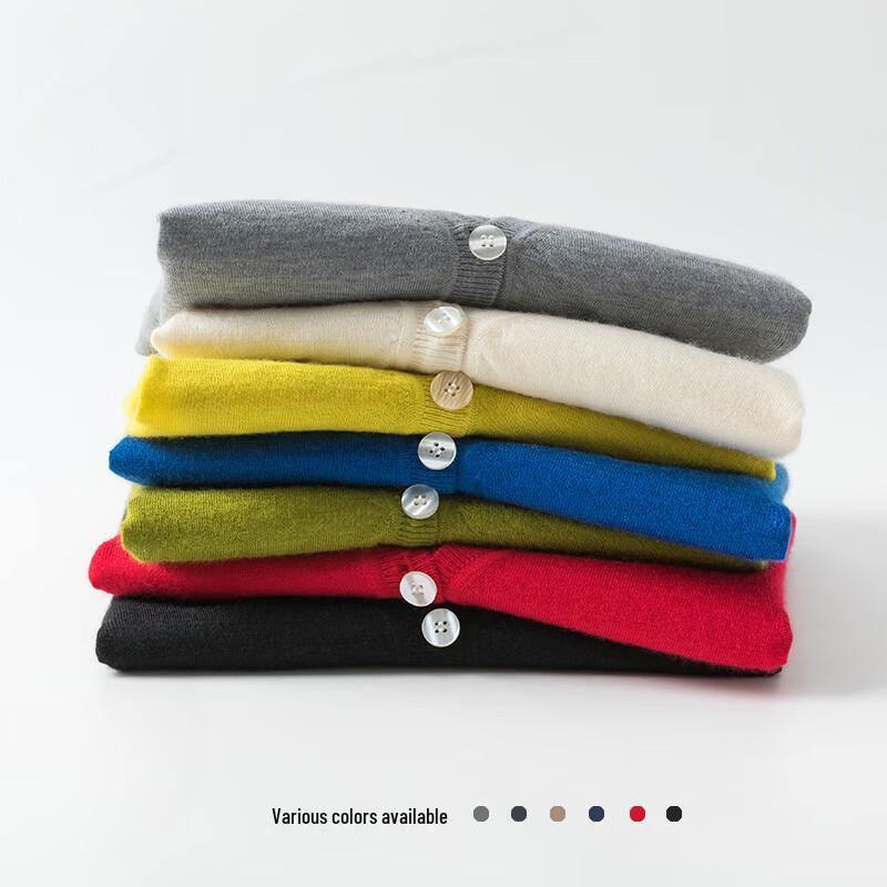 Hengyuanxiang Men's 48-Count Fine Wool V-Neck Cardigan