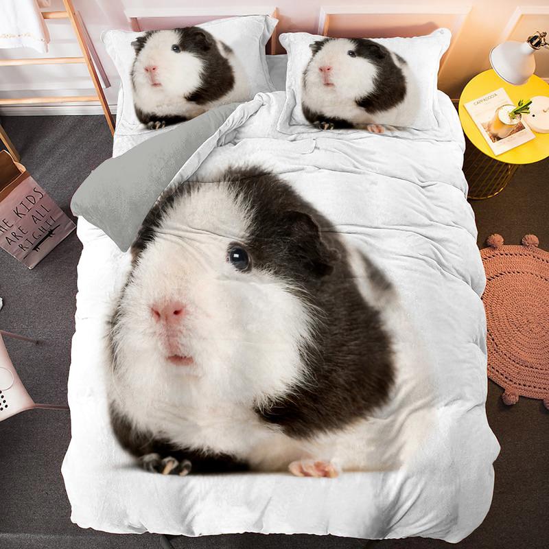 Guinea Pig Beding Set Lovely Mouse 3D Soft Duvet Cover Animal Warm Comforter Cover For Children Kids Young Boys Young Girls Ten Soft Twin Comfortable