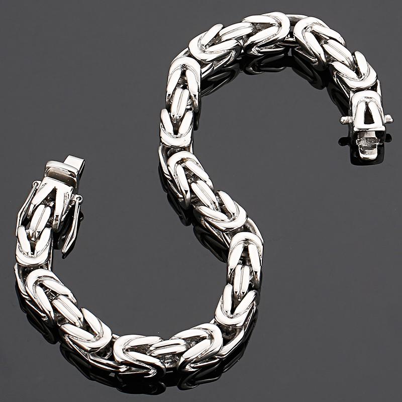 Hiphop Chain Bracelets For Men Never Fade Gold Color Stainless Steel Bracelet Manly Wrist 8.66" Classic Mens Jewellery Accessories