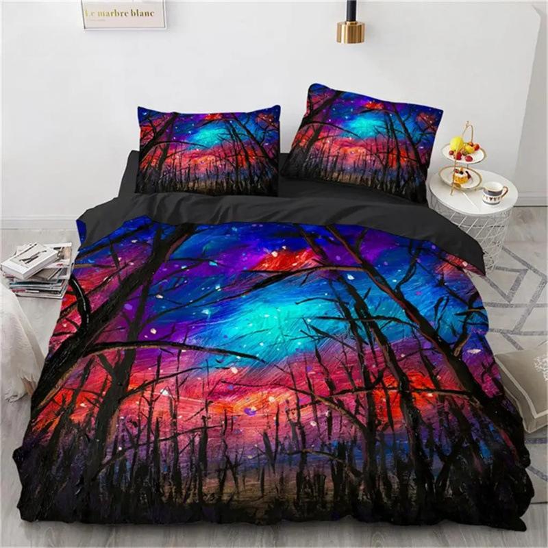 Starry Sky Art Down Comforter Set Bedding Set 3-piece Duvet Cover Set
