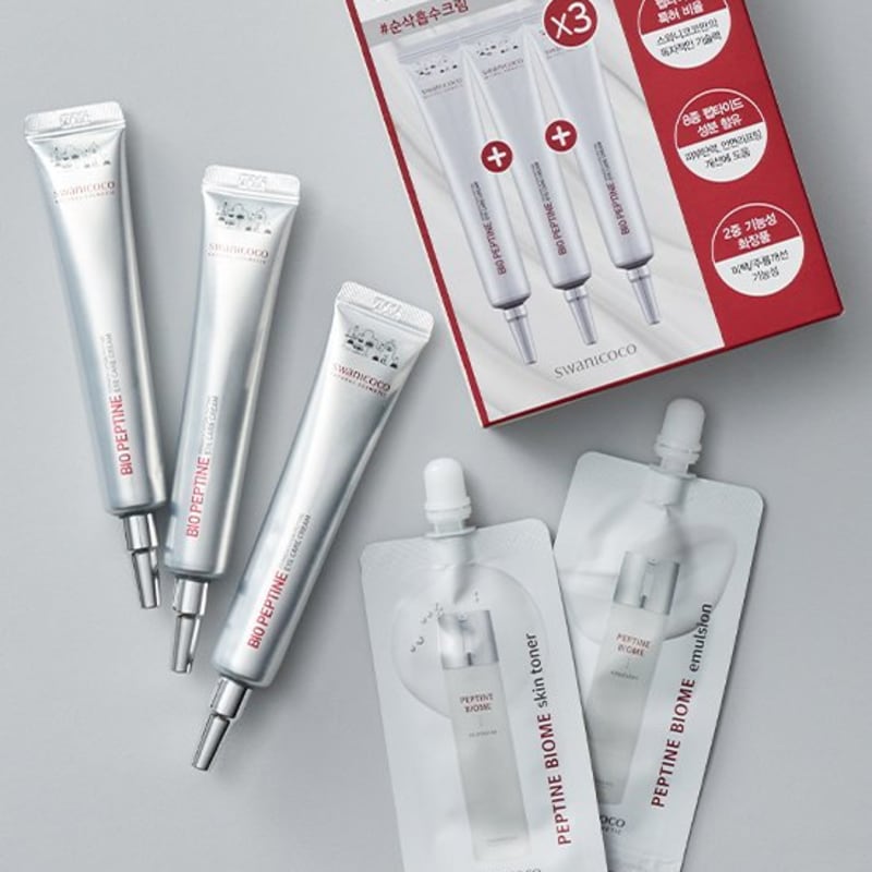 [Swanicoco] Peptide Eye Cream 20ml X3 Planning Set (+Peptide Biome Skin 10ml + Lotion 10ml Free)