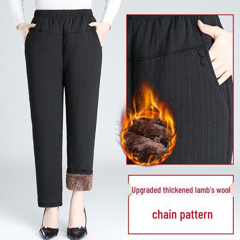 

Fleece-Lined Cotton Pants for Women: Warm, Loose, Straight-Leg Design for Mature and Elderly Comfort 3XL for 115-130 lbs
