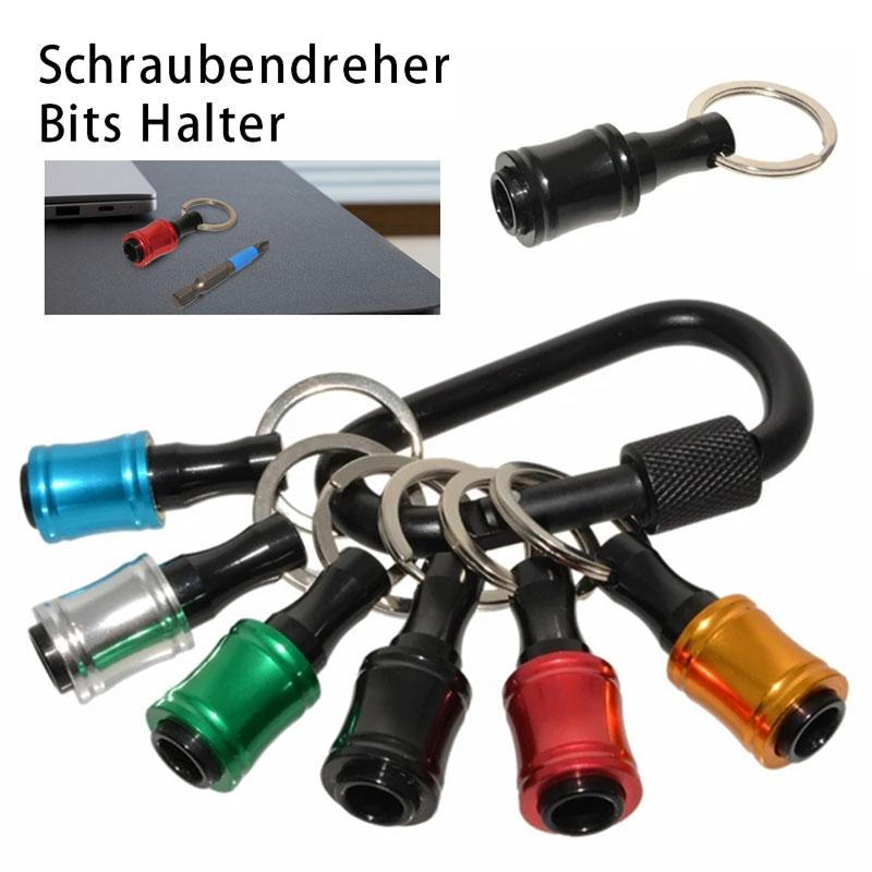 1/6 Stück 1/4-Zoll-Sechskantschaft-Schraubendreher-Bit-Halter, Verlängerungsstange, Bohrer-Schraubenadapter, Schnellspanner, einfacher Wechsel, Schlüsselanhänger, Bohrer-Chargenkopf