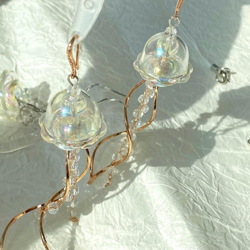 Fashion Jellyfish Tassels Drop Earrings Temperament Dangle Earrings Elegant Pendant Earring Party Jewelry Charm Earring