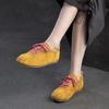 Spring Candy Color Comfortable Casual Trainer First Layer Cowhide Lace Up Women Shoes