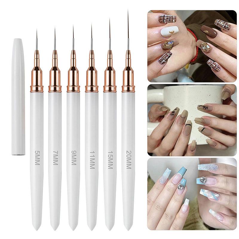 1Pcs Nail Art Liner Brushes Elongated Lines Striping Drawing Uv Gel Painting Nail Design Pen Professional Manicure Tool