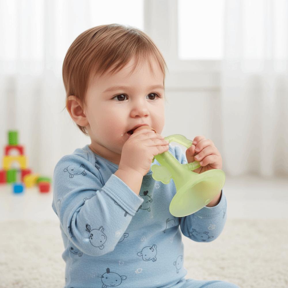 Food Grade Baby Teething Horn Colorful Design Baby Tooth Sensory Toy  Early Education