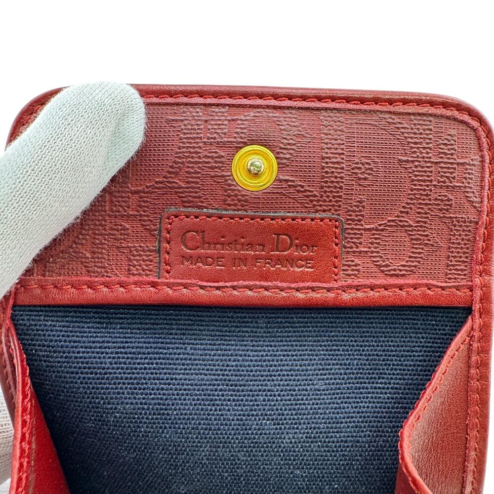 Dior vintage Trotter PVC coated canvas Coin case Red series PVC coated canvas Women Used