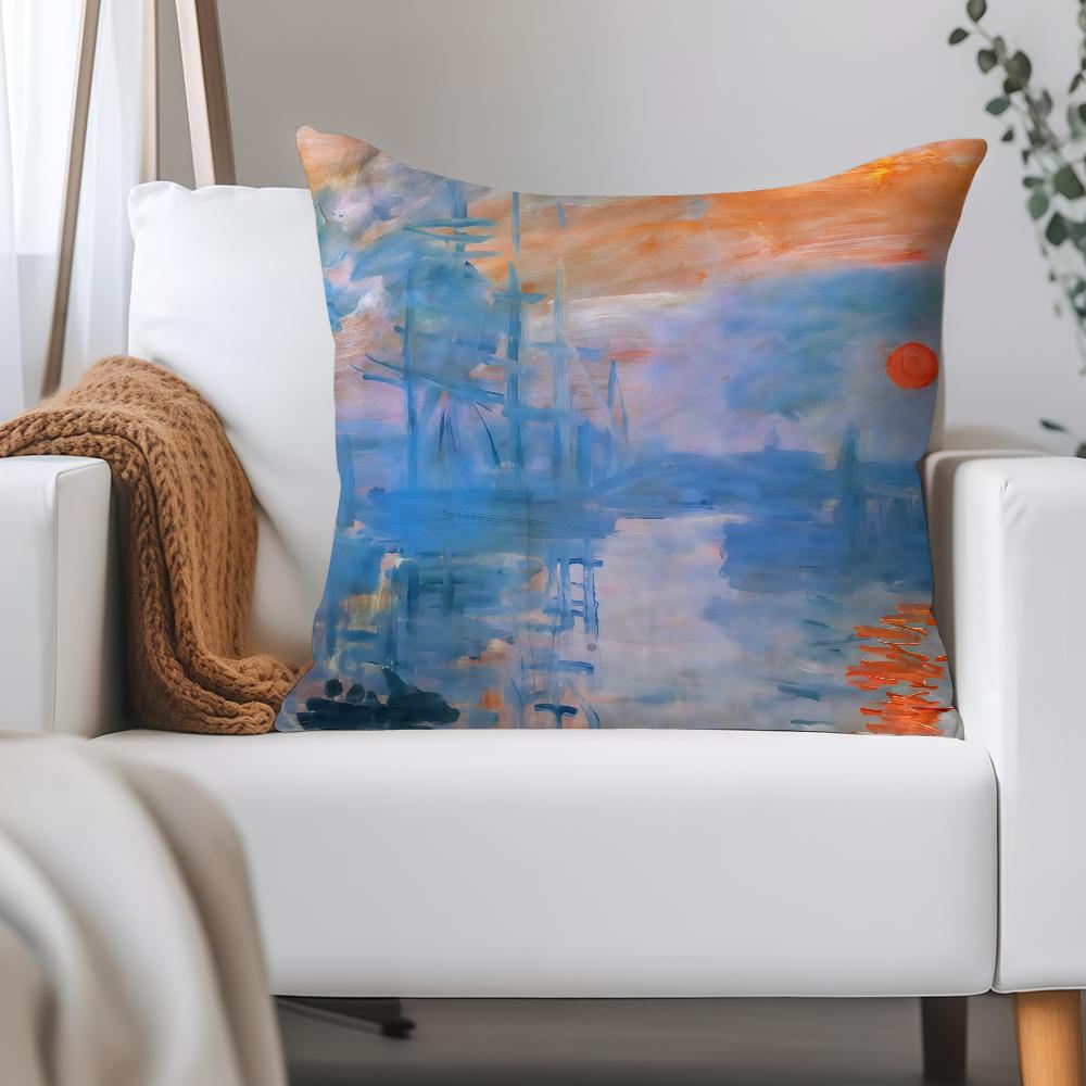 Ретро Арт Клод Моне Наволочка Применимое Пространство Для Гостевых Комнат Интерьеров Автомобилей Офиса Украшения Дома 12x12Inch