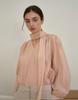 GIEMAR Shining Tie Blouse Peach
