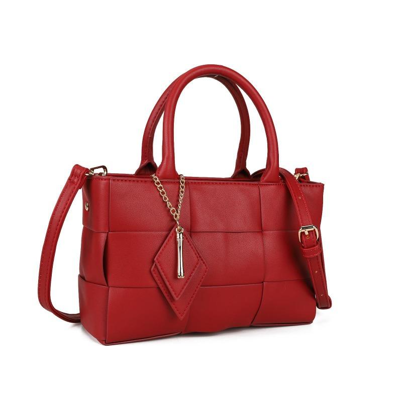 

Простая и элегантная плетеная сумка большой вместимости в клетку сумка-мессенджер OEM Гуанчжоу плетеная сумка поколение красный