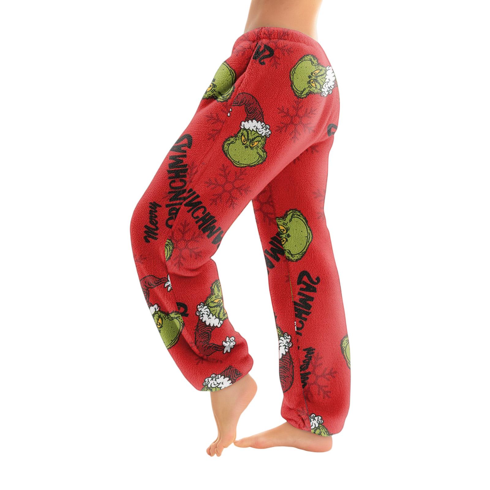 

Women s Solid Color Trousers With Cuffs Casual Pants And Pajama Pants L червоний