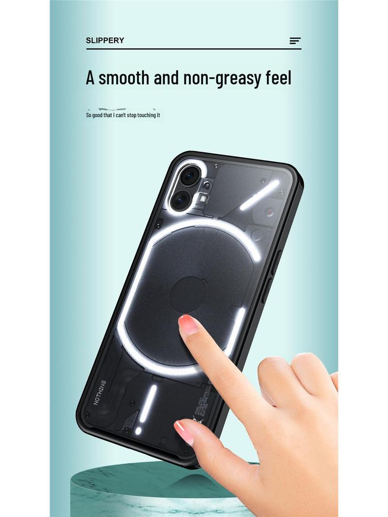 Husă blindată semi-transparentă mată pentru Nothing Phone 2 cu margini moi