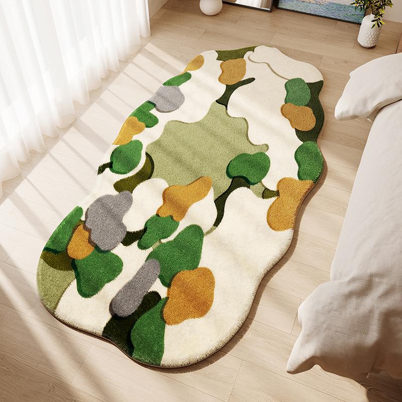 Irregular Shapes Carpets For Living Room Dopamine Color Bedroom Decor Plush Carpet Fluffy Soft Bedside Floor Mat Thick Study Rug