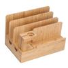 Bamboo Charging Station Cell Phone Wood Charging Stations Organizer with USB Charger Pot for
