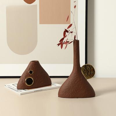 Keramikvase Geometrisches Dreieck Ausgeschnitten Blumenarrangement Blumenvase Künstlerischer Blumentopf Heimdekorationszubehör
