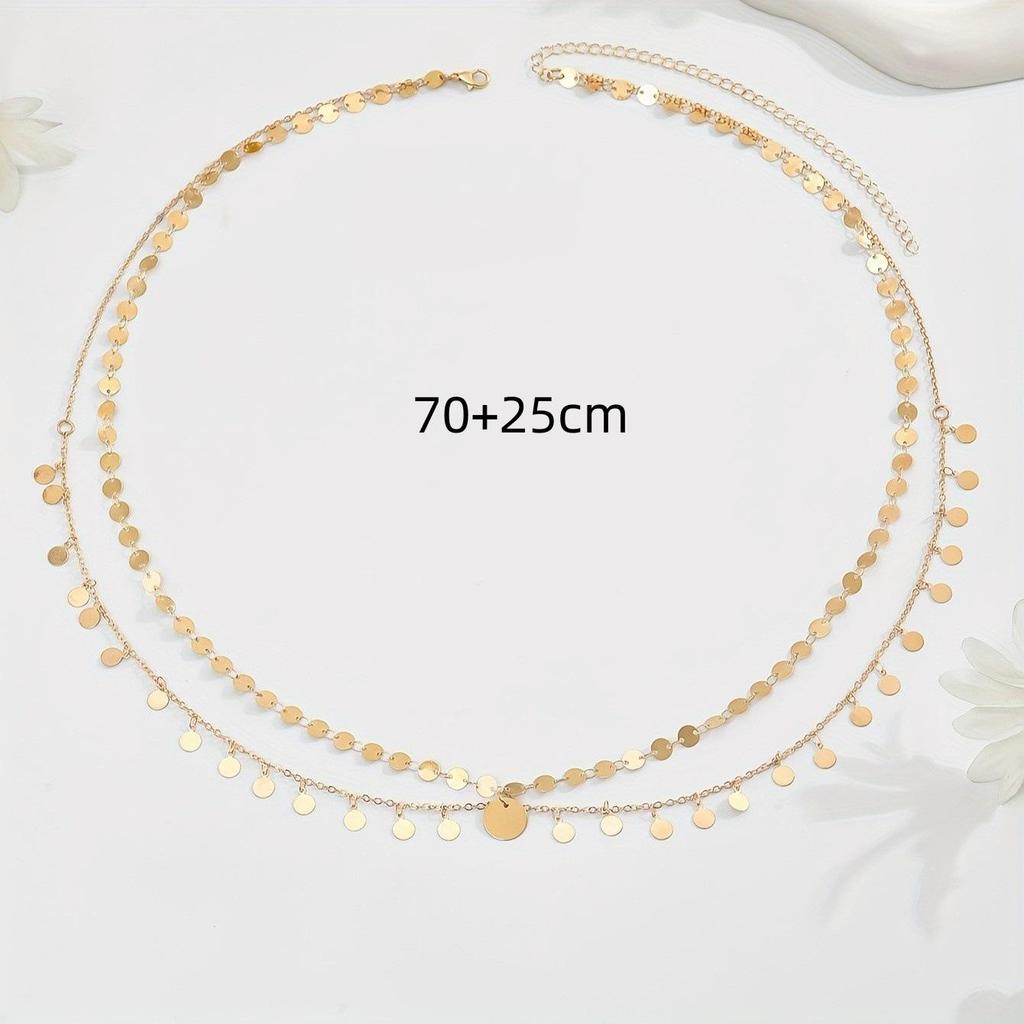 European American Layered Metal Sequins Tassel Waist Chain - Sexy Beach Body Jewelry