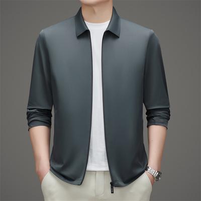 Summer Lapel Sunscreen Clothes Men's Summer Light and Thin Business Casual Outdoor Breathable Jacket Loose Dad Outfit