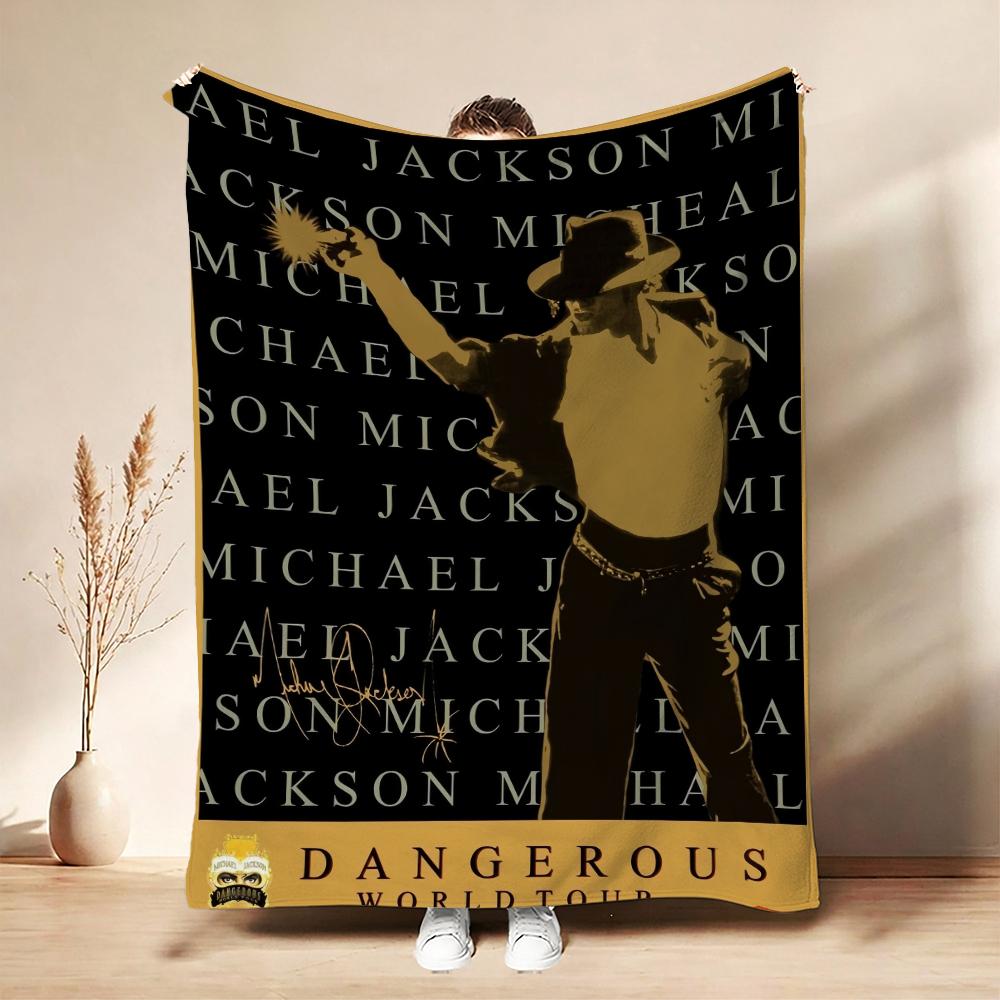 Michael Jackson Dangerous World Tour Theme Printed Blanket Skinfriendly Warm Throw Blanket For Camping Travel Party Decor Gift For Friends