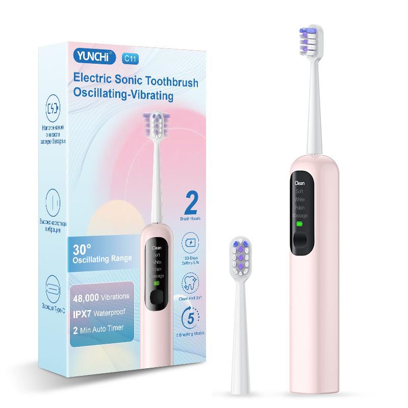 C11 Electric Toothbrush Sonic Sweeping Toothbrush 30 Scientific Swing 1 Brush Handle 2 Brush Head