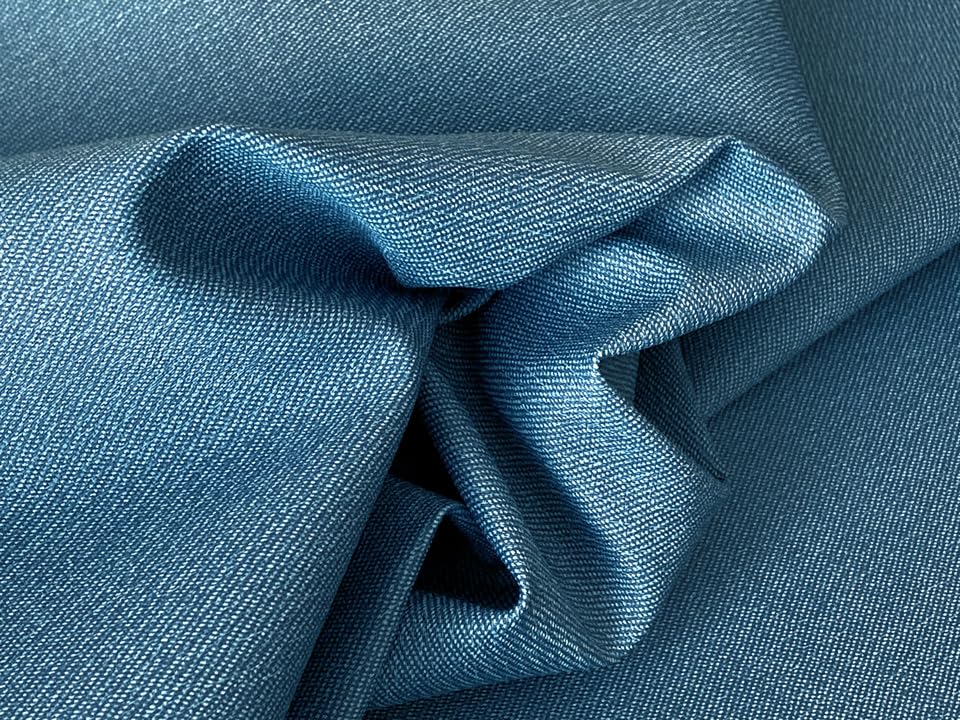 stretchable synthetic leather fabric dark 122 x 44 cm Flame-retardant, [Denim-like, blue]
