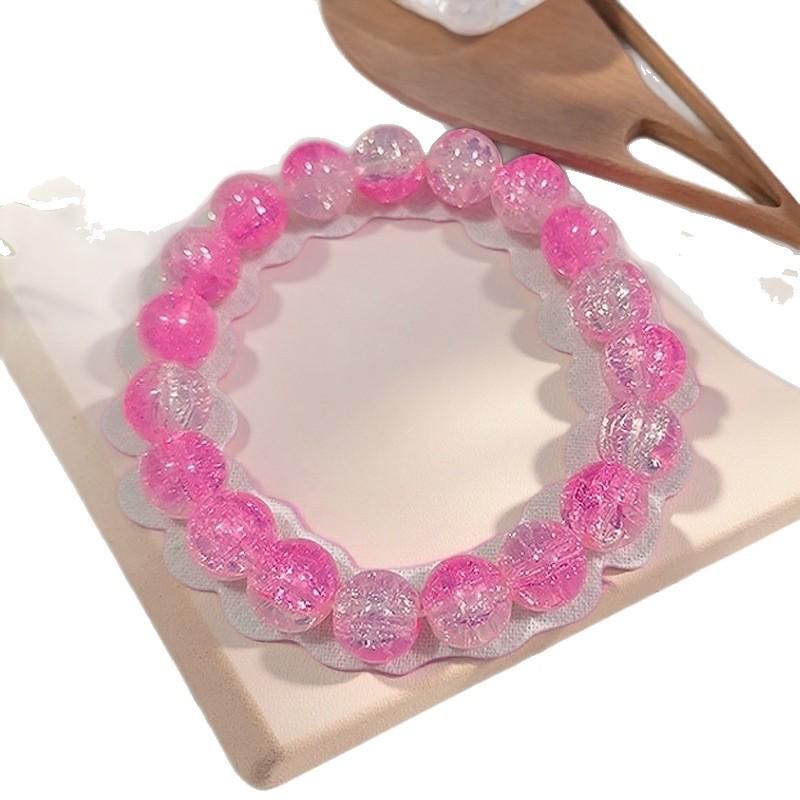10mm Dopamine Jade Crushed Glass Bracelet: Women's Light Luxury Fidget Beaded Bracelet