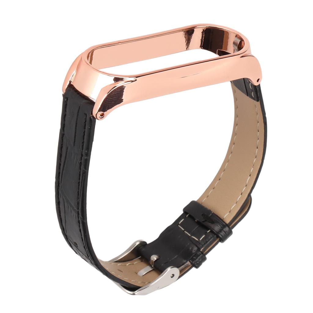 Schnellverschluss Leder Uhrenarmbänder Bambusmuster Uhrenarmbänder Handgelenk Smartwatch Armband Ersatz für Xiaomi Mi Band 6 5