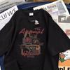 High Street Design Short Sleeve Printed T-Shirt Summer Couple Men's and Women's Cotton Loose Heavy Top Versatile