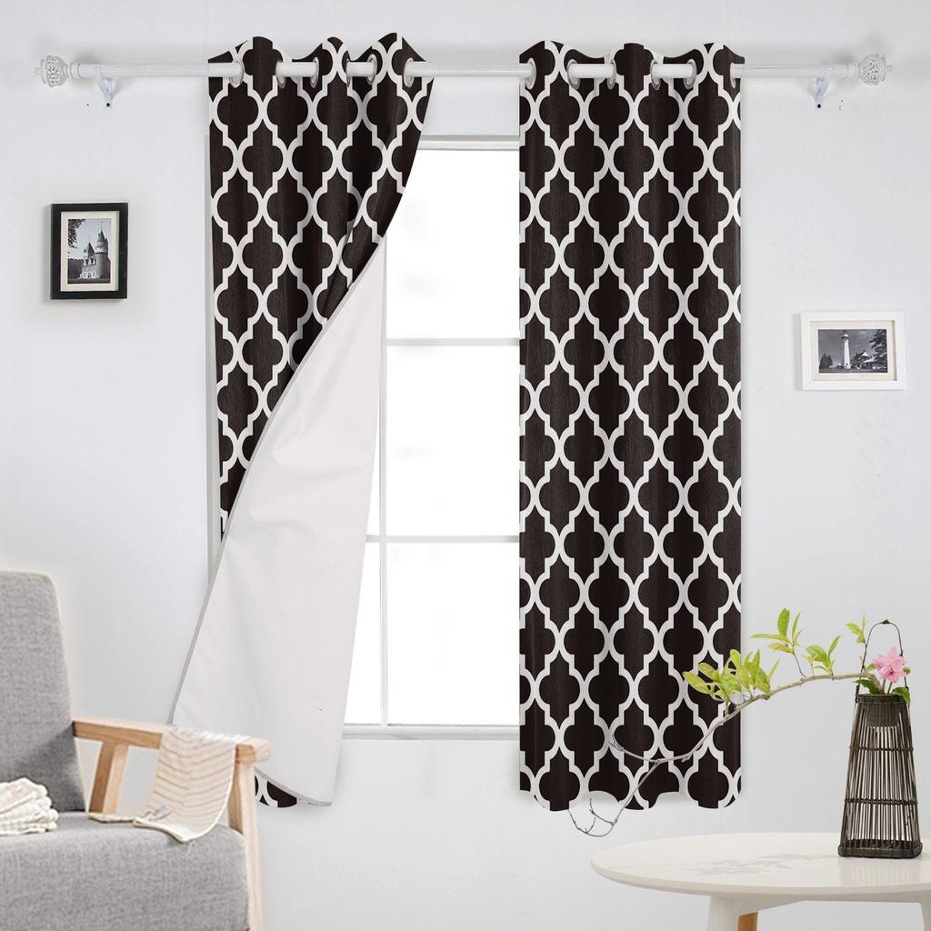 Modern Morocco Black White Curtains Kitchen Decor Items Window Curtains for Living Room Bedroom Curtain Panel
