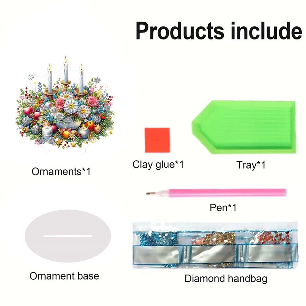 Acryl 2D Flachdruck DIY Tischplatte Diamantmalerei Ornamente Sets Diamantmalerei Schreibtischdekorationen Schlafzimmer Tischdekoration