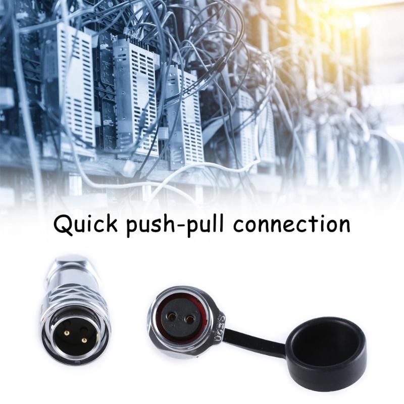 SF2010 Waterproof Industrial Connector SF2012 Female Plug & Male Socket IP67 2Pin to 12Pin For 20mm Panel Mount
