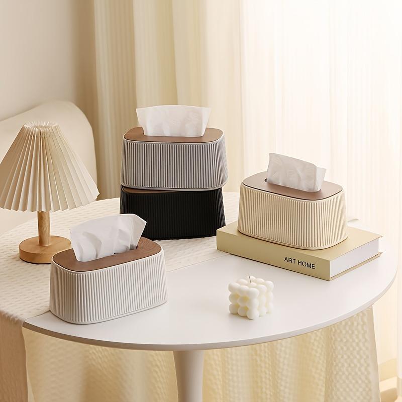 Tissue Box Holder Bamboo Cover Toilet Paper Box Napkin Holder Case Tissue Paper Dispenser Paper Towel Storage Box Tissue Boxes