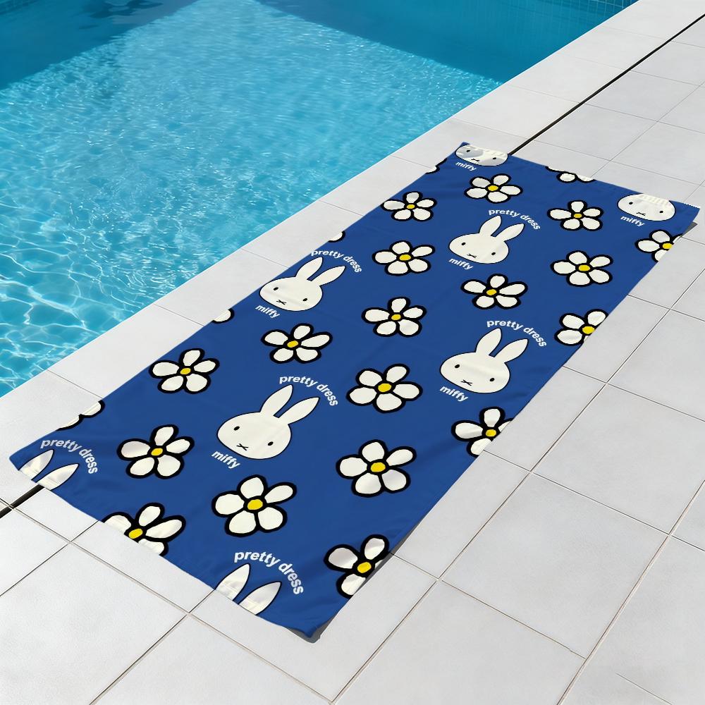 M-miffy Cute Cartoon Towel Beach Quick Dry Soft Pool Towels Gift for Travel Gym Shower Camping Sports