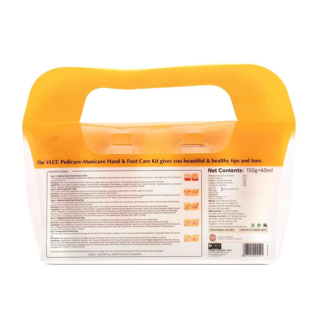 VLCC Kit Pedicure Manicure Mani e Piedi 150g Crema + 60ml Olio Detergente Scrub Maschera Anti-Abbronzatura