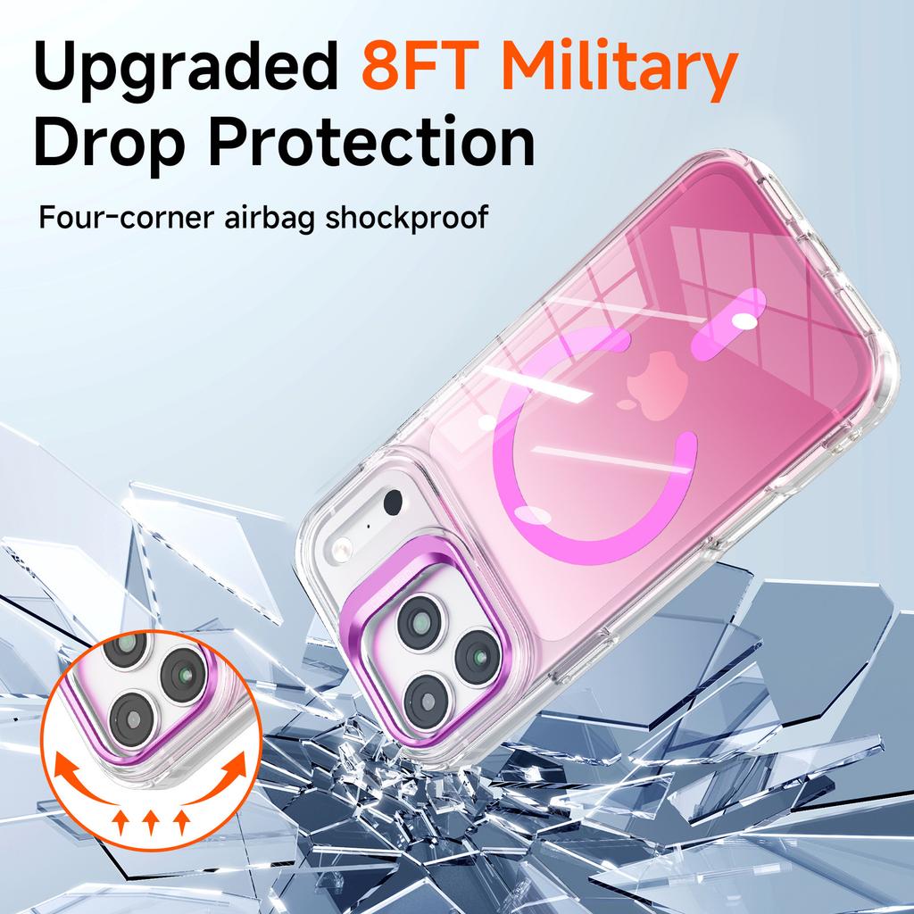 Applicable to 16 gradient girly phone case iPhone 17 pro bracket transparent magnetic phone case