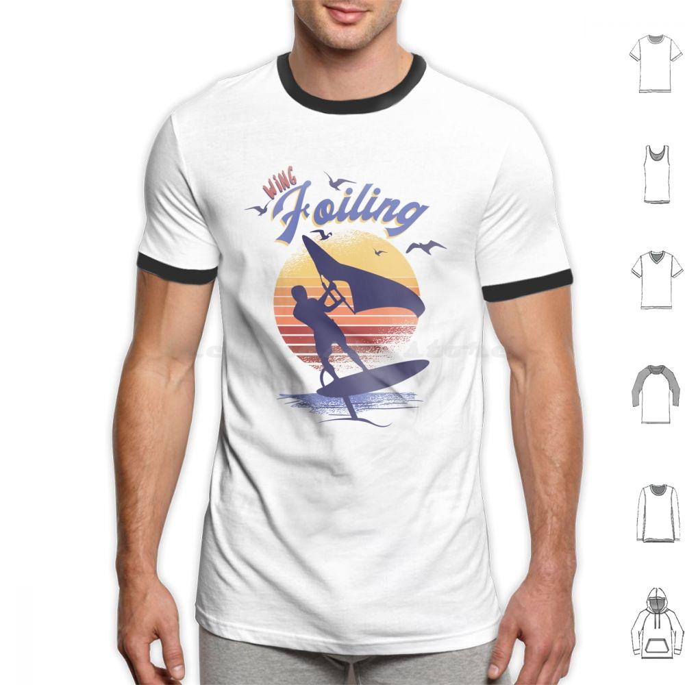 Wing Foiling Surfing Surfer Gift T Shirt Cotton Men Women DIY Print Wing Foiling Wing Foiling Surfing Surfer Idea Vintage Surf