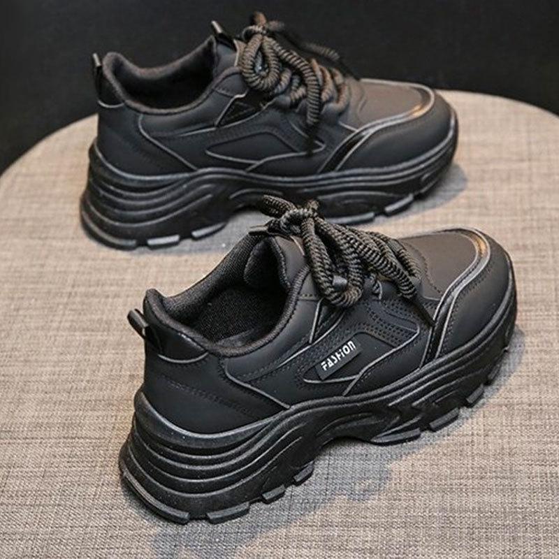 

Versatile little white shoes increase the height of casual sports shoes ins2025 spring and autumn new thick-soled dad shoes children s models 35 чорний