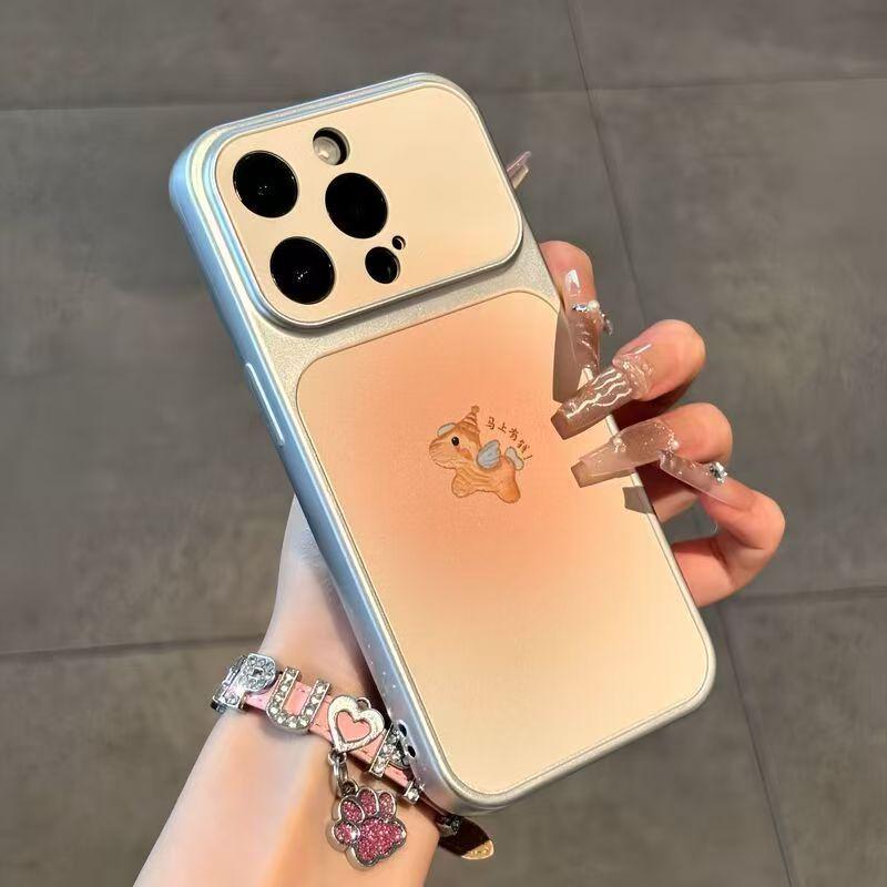 

Happy Elephant Blue Case for iPhone 16 Pro Max & Apple 17, Electroplated Instant Window Design iPhone 17 Pro