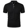 Men's Short Sleeve Collar Polo Shirts Summer Solid Color Casual Polo Shirt Trendy Breathable Loose Basic Splice Oversize Top